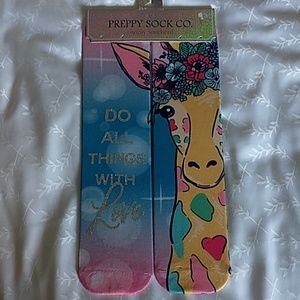 Crew Preppy Socks Simply Southern Giraffe New